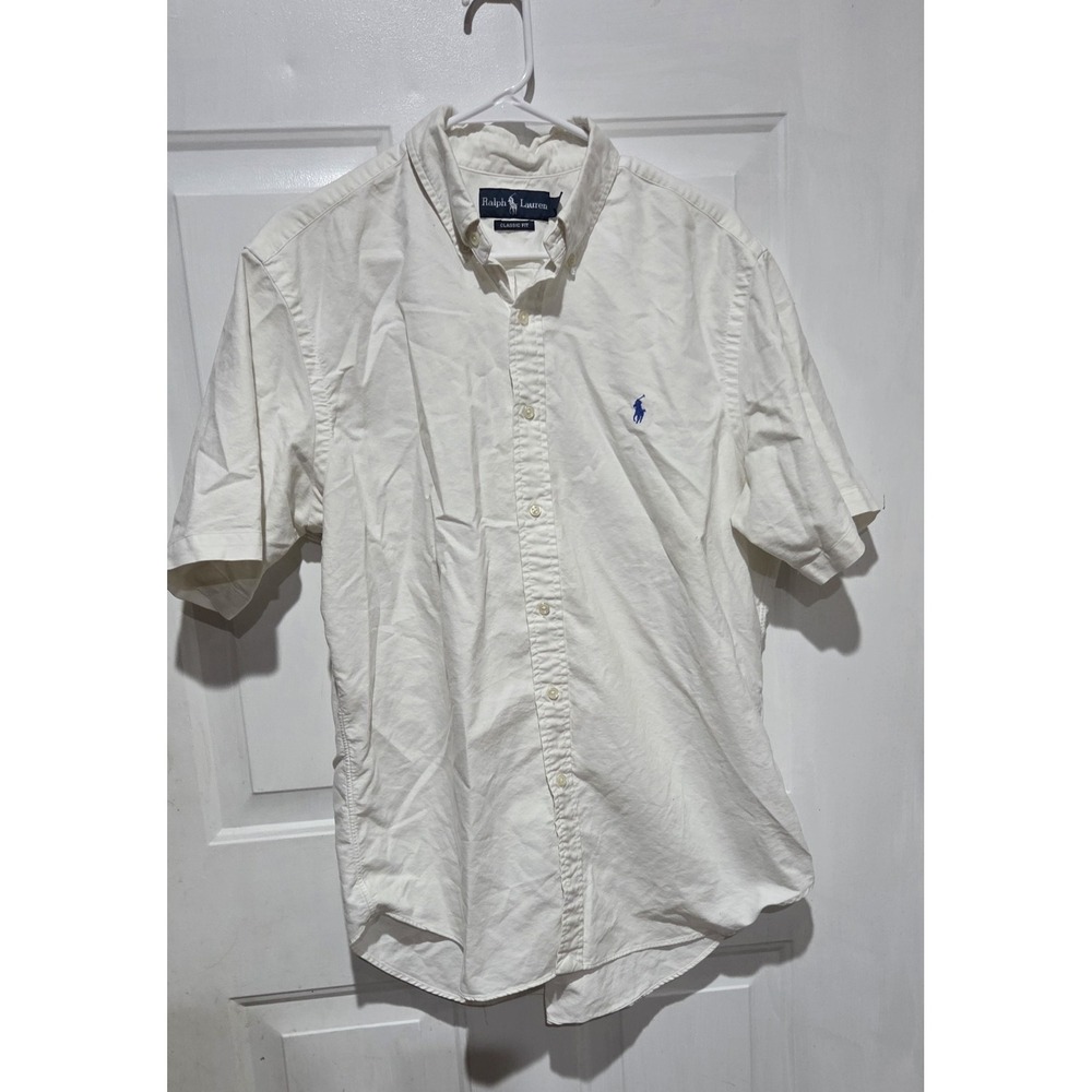 Ralph Lauren Short Sleeve Oxford Button Up Shirt Classic Fit Men L